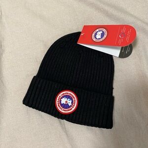 Canada Goose Black Ribbed Beanie